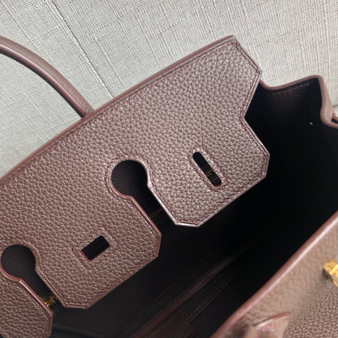 HM BIRKIN 25CM CAFÉ TOGO CUIR QUINCAILLERIE DORÉ
