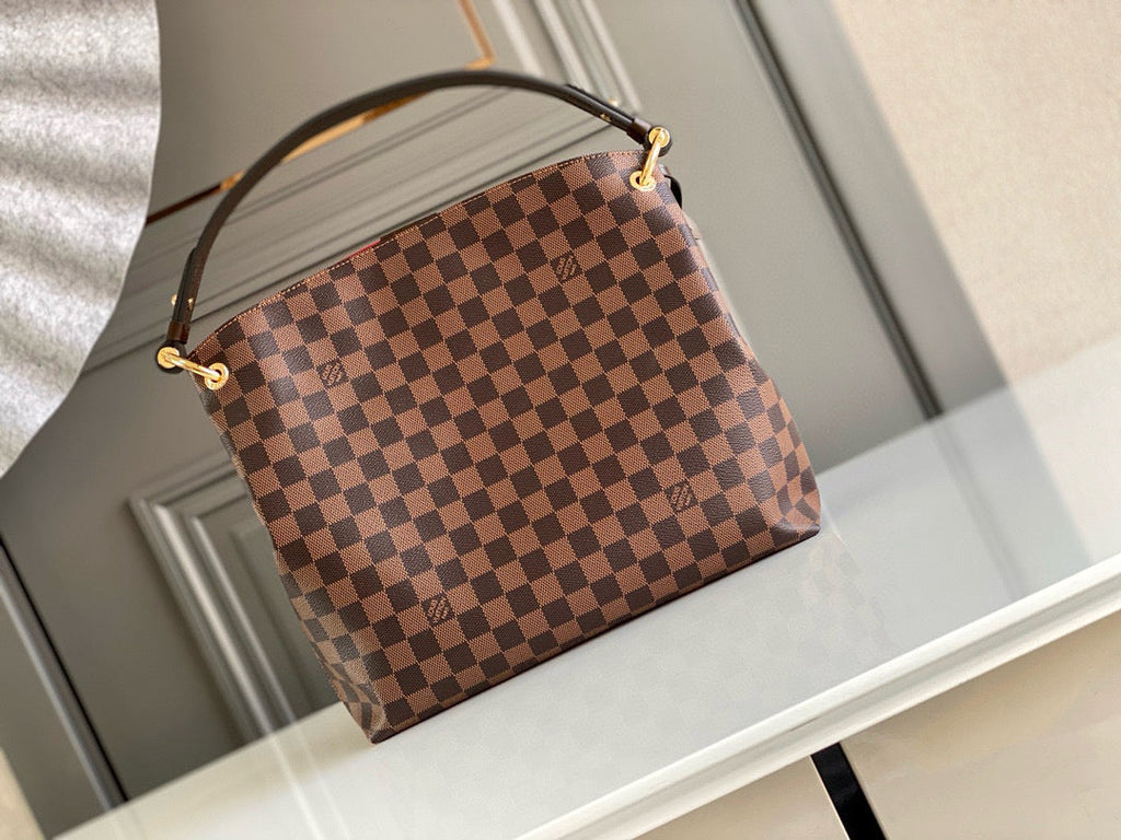 GRACEFULL MM 40CM HOBO BAG DAMIER EBENE CANVAS