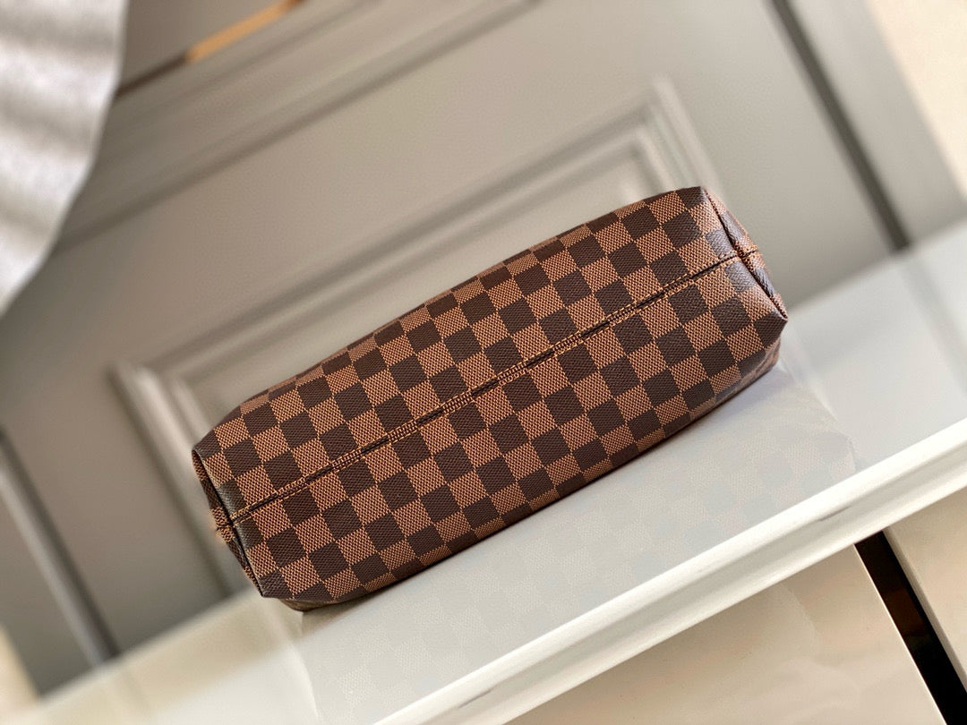 SAC HOBO GRACEFULL MM 40CM TOILE DAMIER EBENE 