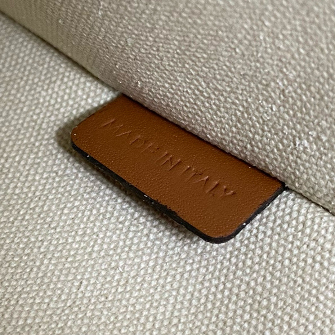 SMALL POUCH WITH STRAP 24CM BEIGE TEXTILE TAN CALFSKIN