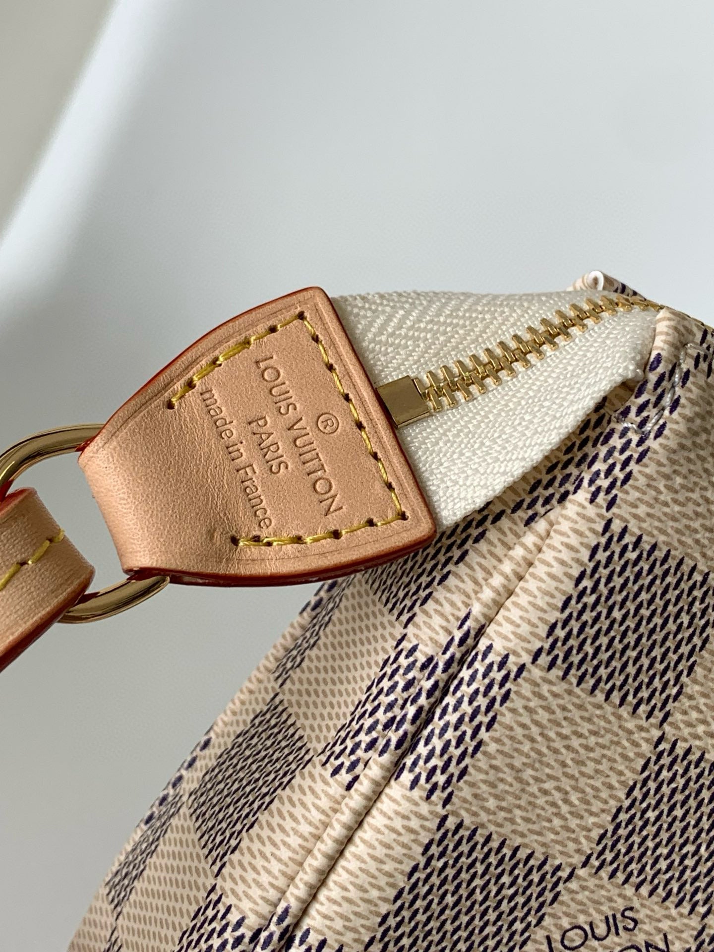 POCHETTE ACCESSOIRES 23CM TOILE DAMIER AZUR BEIGE