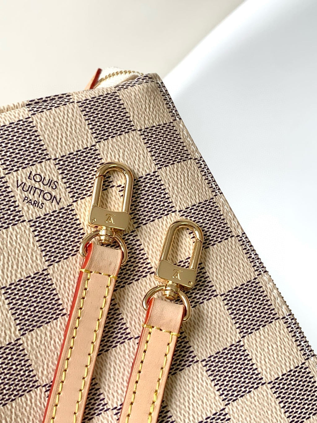 POCHETTE ACCESSOIRES 23CM TOILE DAMIER AZUR BEIGE
