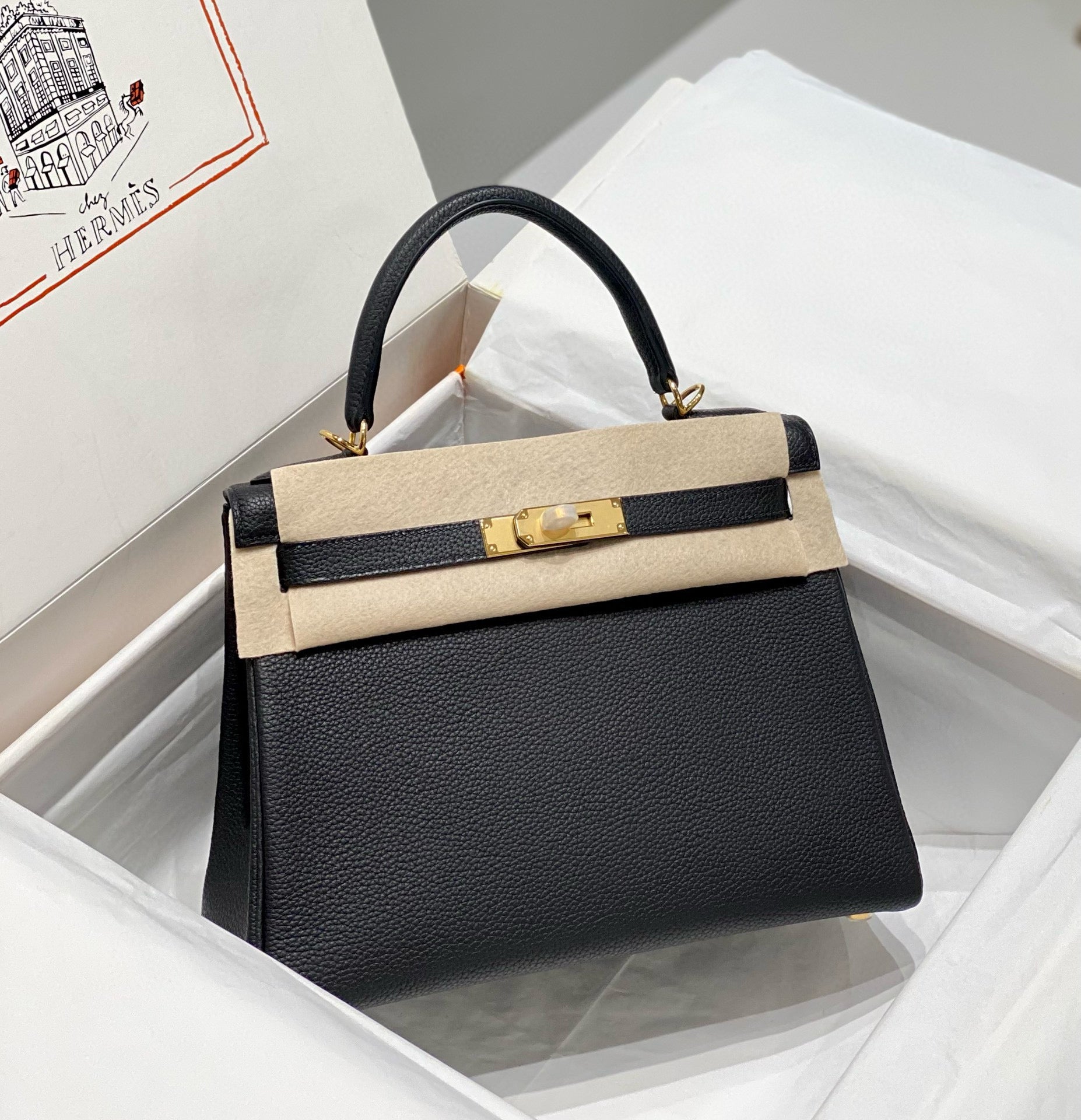 HM KELLY 25CM NOIR TOGO QUINCAILLERIE OR