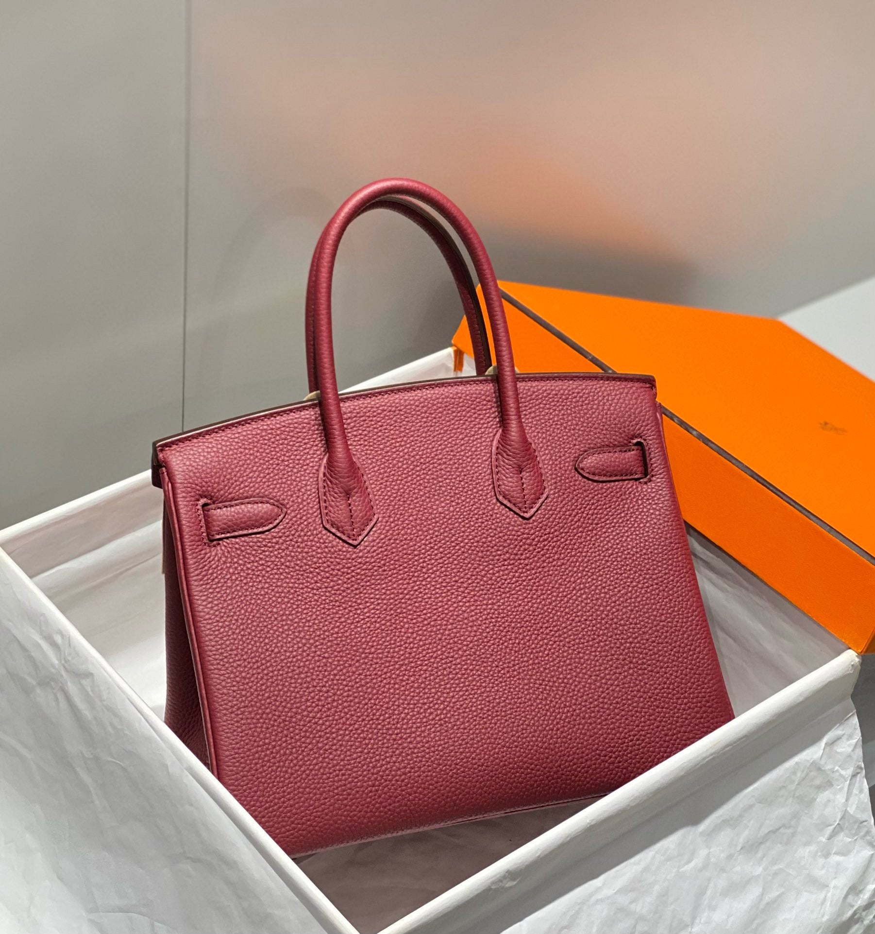 HM BIRKIN 25CM ROUGE H TOGO CUIR QUINCAILLERIE DORÉ