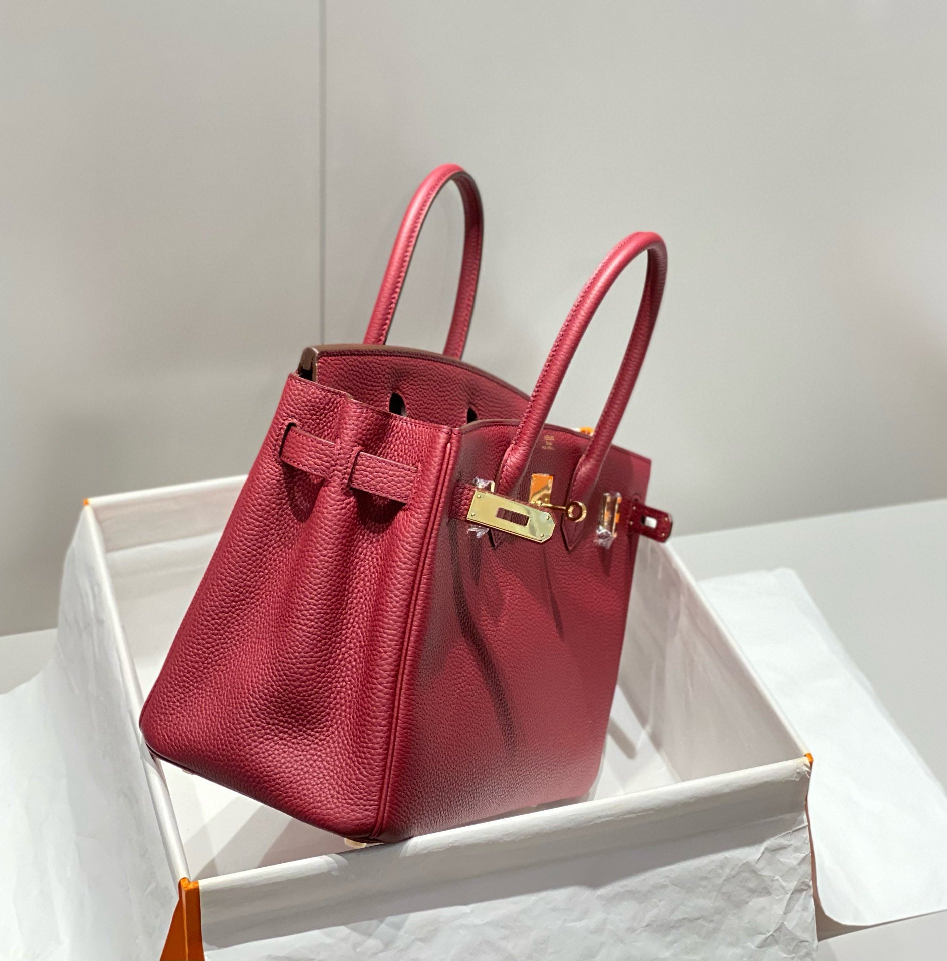 HM BIRKIN 25CM ROUGE H TOGO CUIR QUINCAILLERIE DORÉ