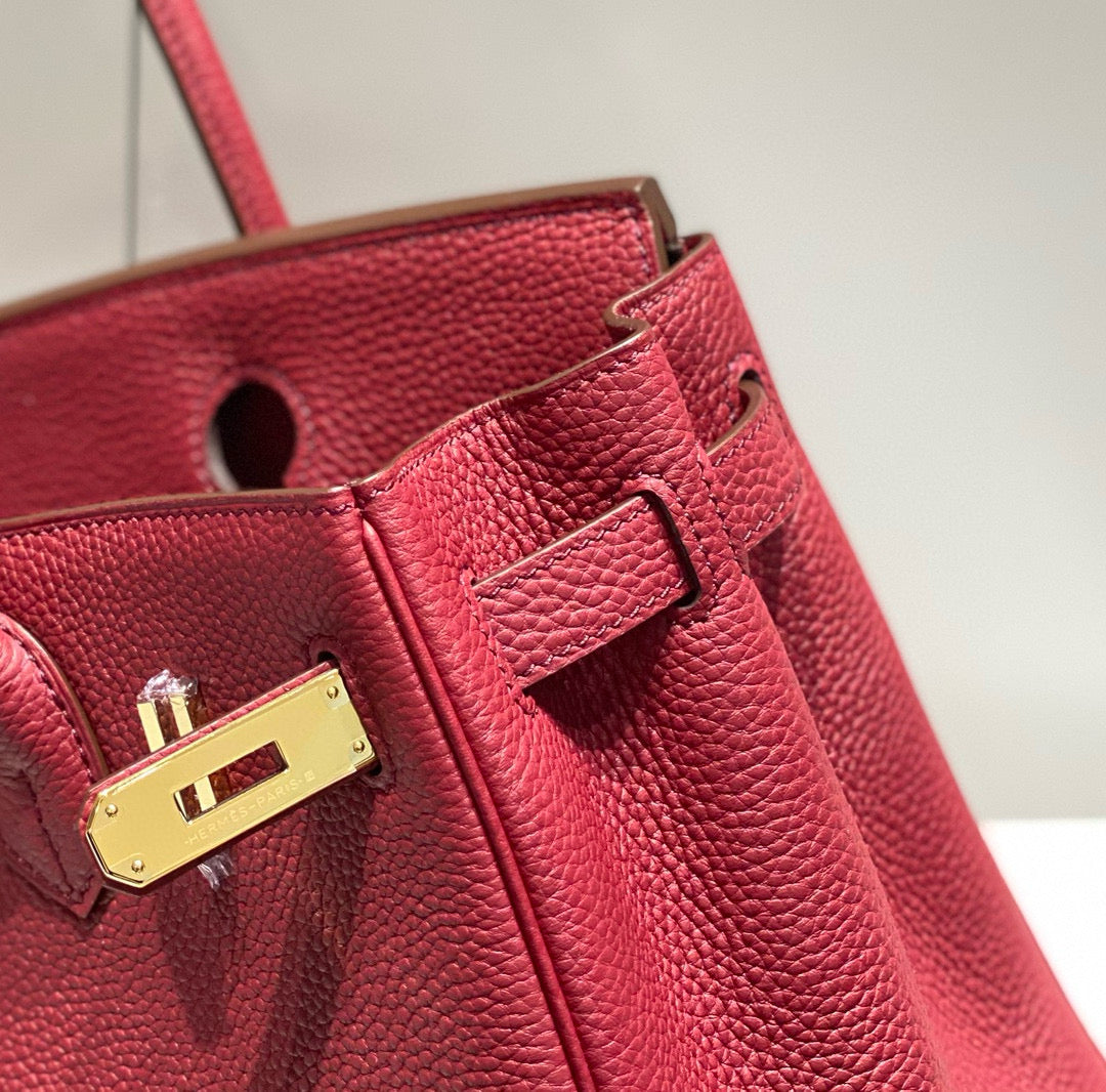 HM BIRKIN 25CM ROUGE H TOGO CUIR QUINCAILLERIE DORÉ