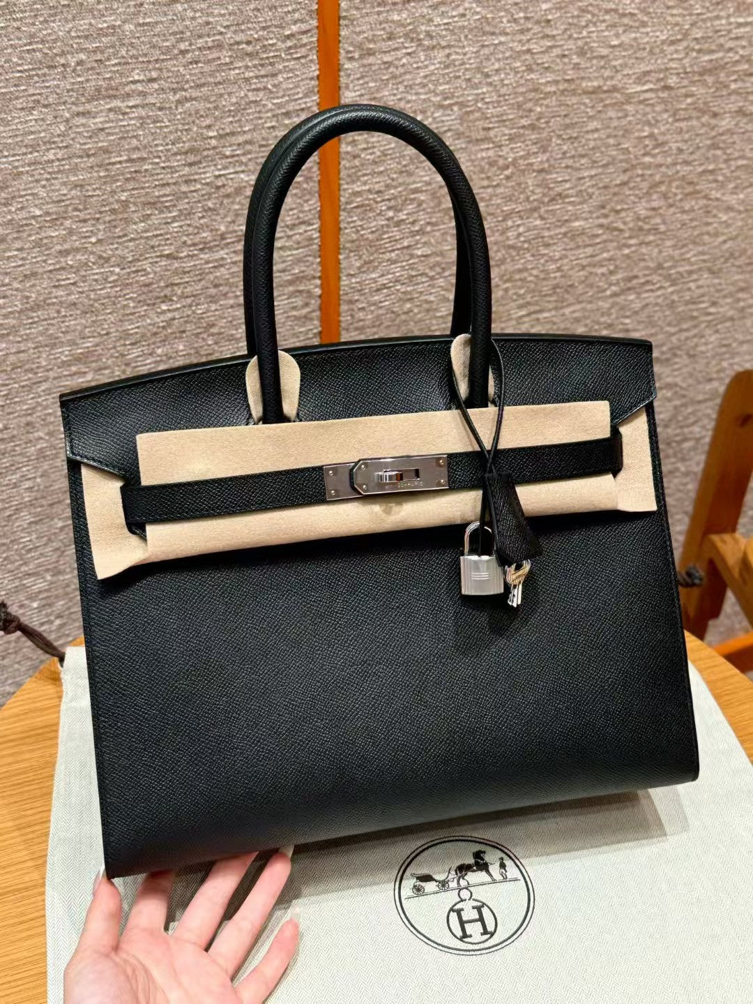 HM バーキン セリエ ブラック エプソムレザー シルバー金具