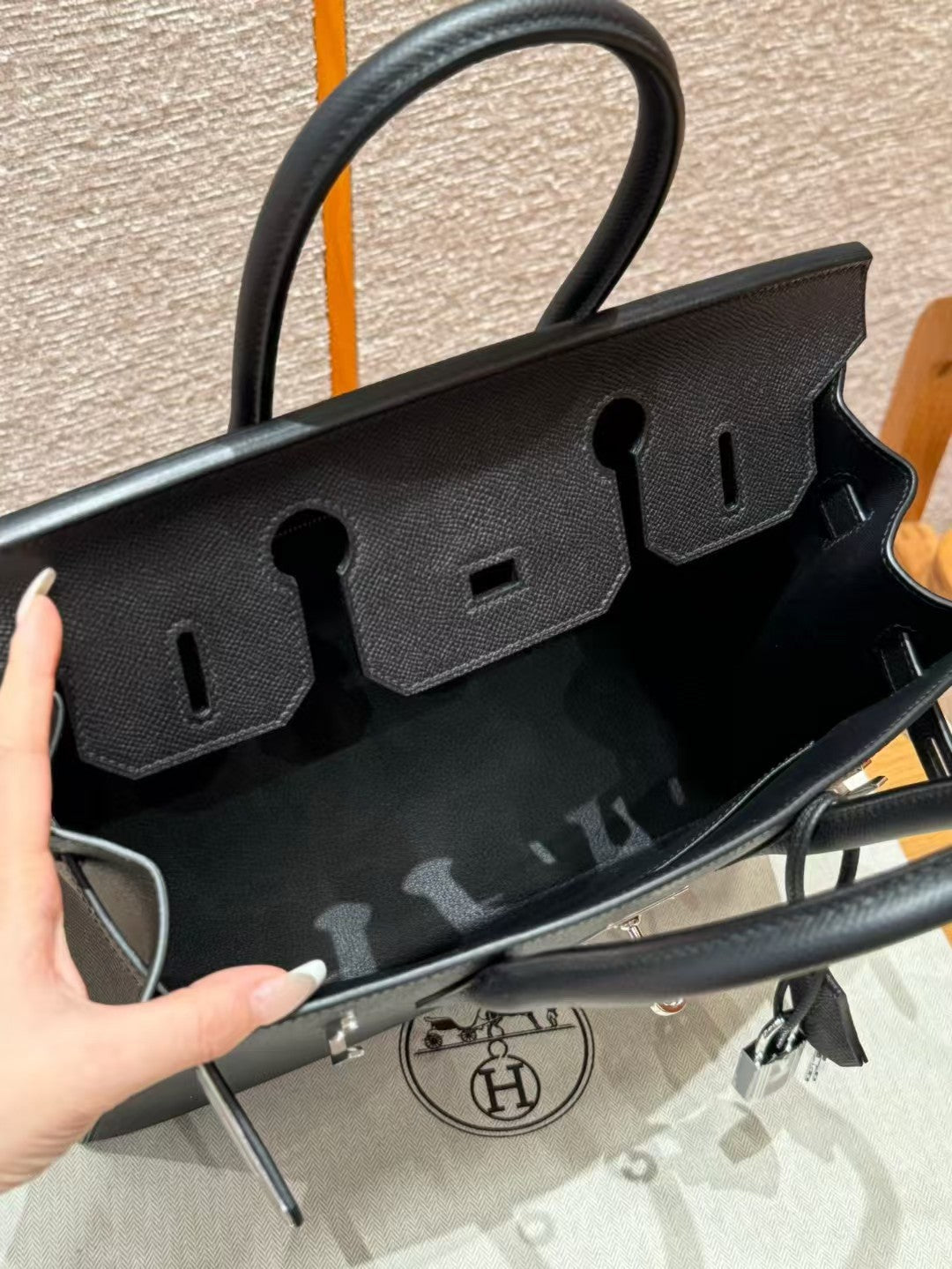 HM バーキン セリエ ブラック エプソムレザー シルバー金具