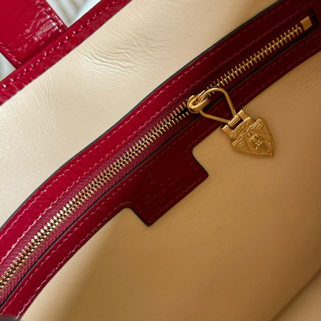 SAC À BANDOULIÈRE GG JACKIE MINI 19 EN CUIR DE VEAU ROUGE FONCÉ