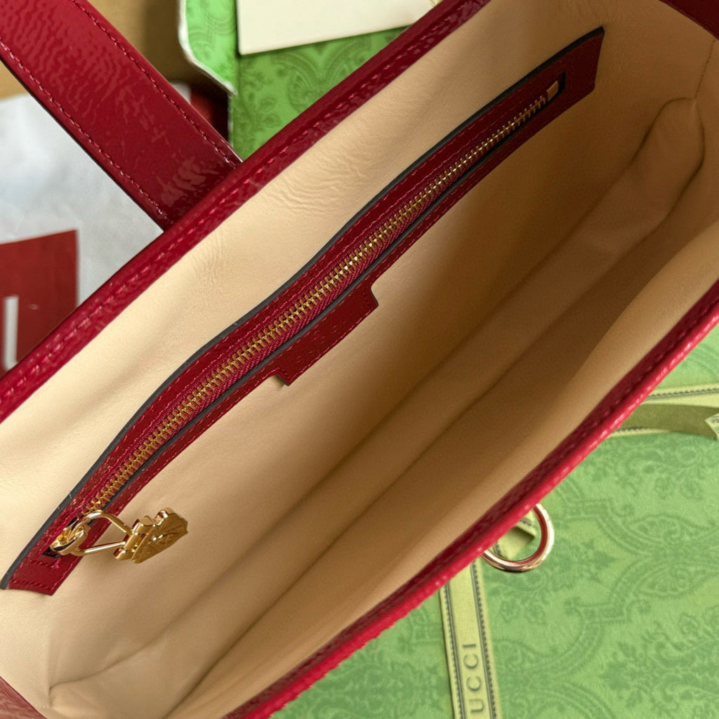 SAC À BANDOULIÈRE GG JACKIE MINI 19 EN CUIR DE VEAU ROUGE FONCÉ