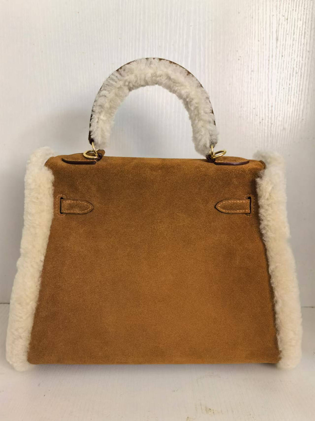 HM KELLY TEDDY PELUCHE SHEARLING DAIM MARRON QUINCAILLERIE PALLADIUM (PRÈS DE PRÉPARATION DE 30 JOURS)
