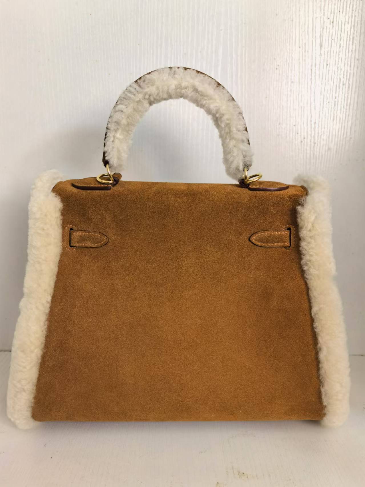 HM KELLY TEDDY PELUCHE SHEARLING DAIM MARRON QUINCAILLERIE PALLADIUM (PRÈS DE PRÉPARATION DE 30 JOURS)