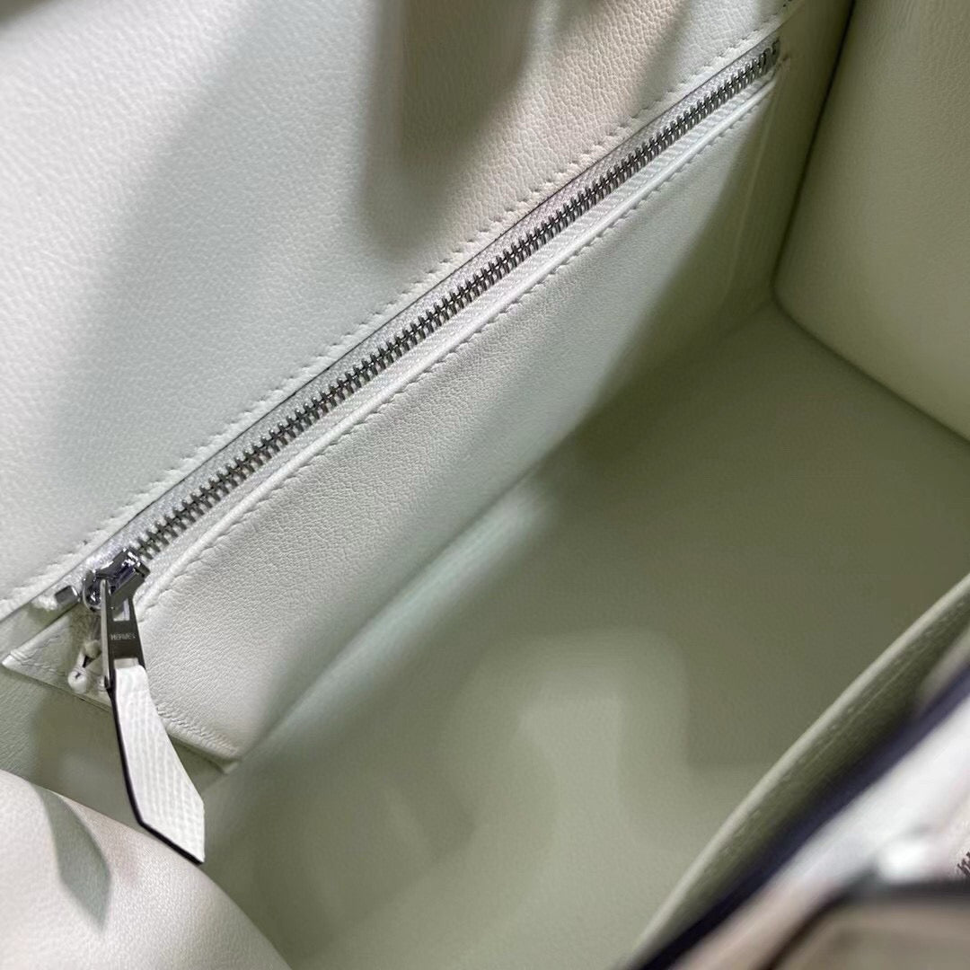 HM BIRKIN 25CM VERT FIZZ CUIR EPSOM QUINCAILLERIE ARGENTÉE