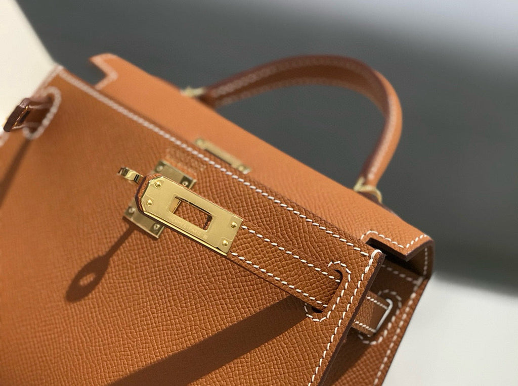 HM KELLY MINI 20 EPSOM MARRON DORÉ QUINCAILLERIE OR