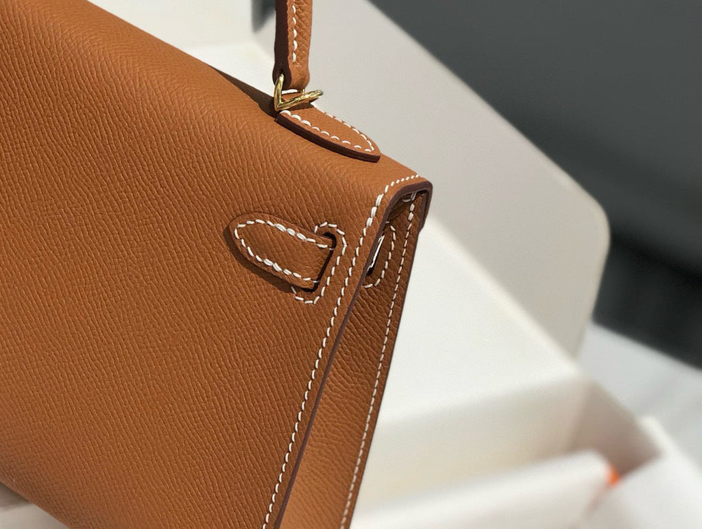 HM KELLY MINI 20 EPSOM MARRON DORÉ QUINCAILLERIE OR