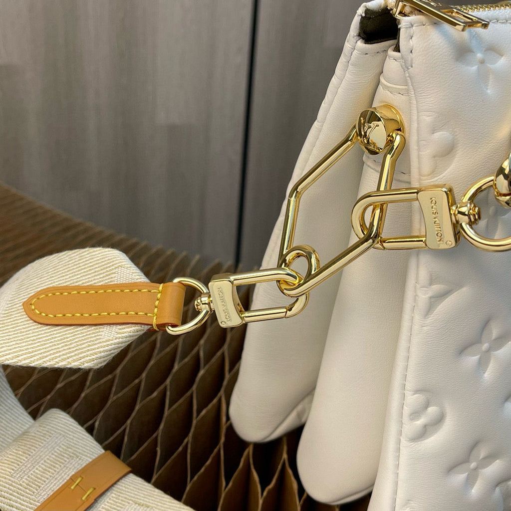 COUSSIN PM 26CM CREAM MONOGRAM EMPREINTE CALFSKIN