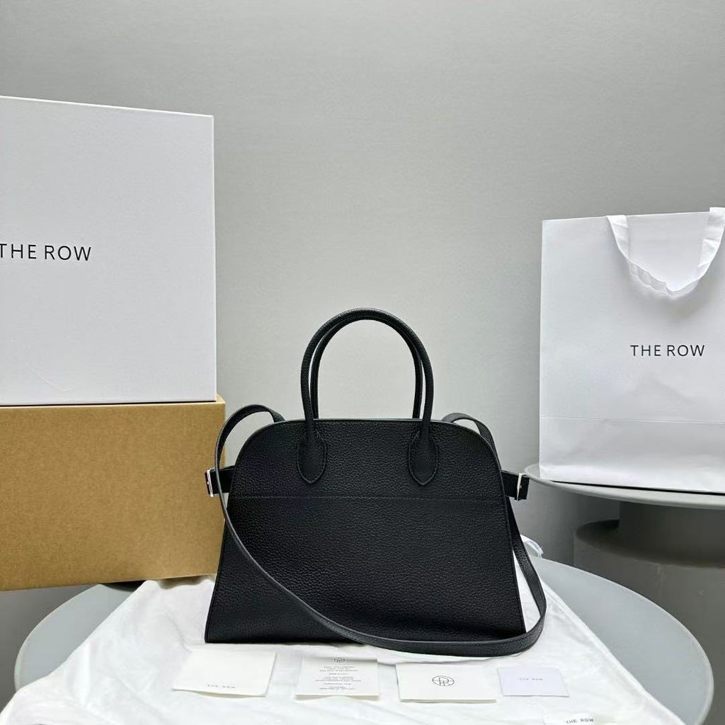 THE ROW MARGAUX 32CM CUIR DE VEAU GRAINÉ NOIR