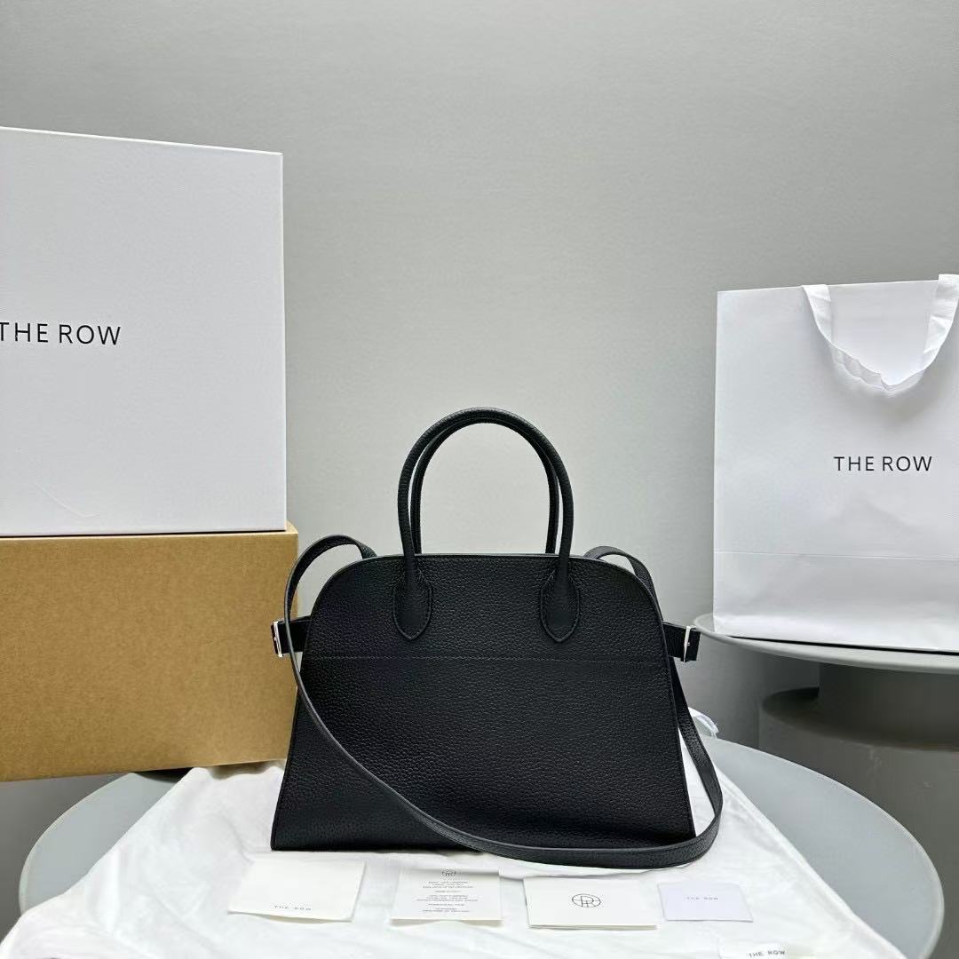 THE ROW MARGAUX 32CM CUIR DE VEAU GRAINÉ NOIR