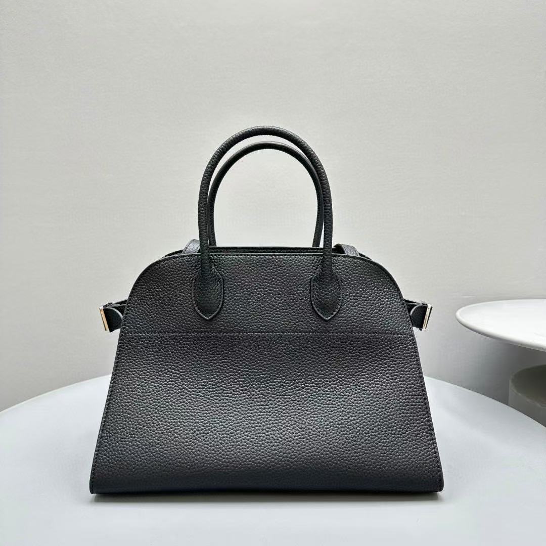 THE ROW MARGAUX 32CM CUIR DE VEAU GRAINÉ NOIR