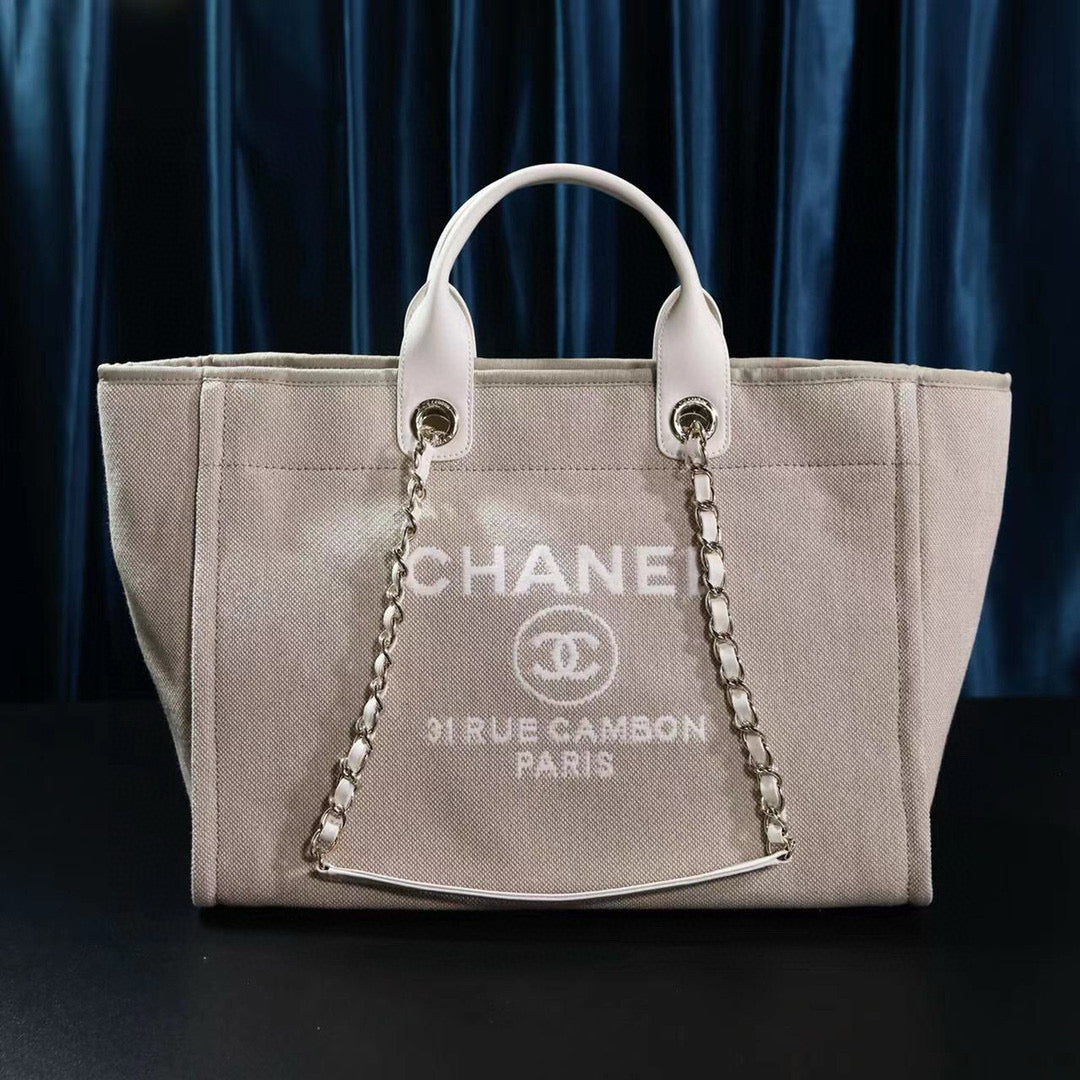 Sac cabas CC DEAUVILLE 39 en toile beige foncé