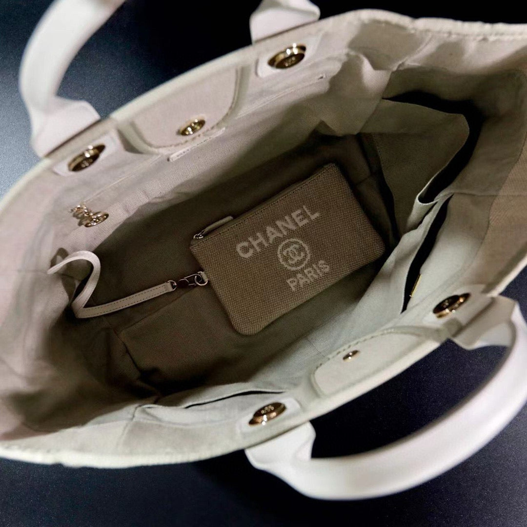 Sac cabas CC DEAUVILLE 39 en toile beige foncé
