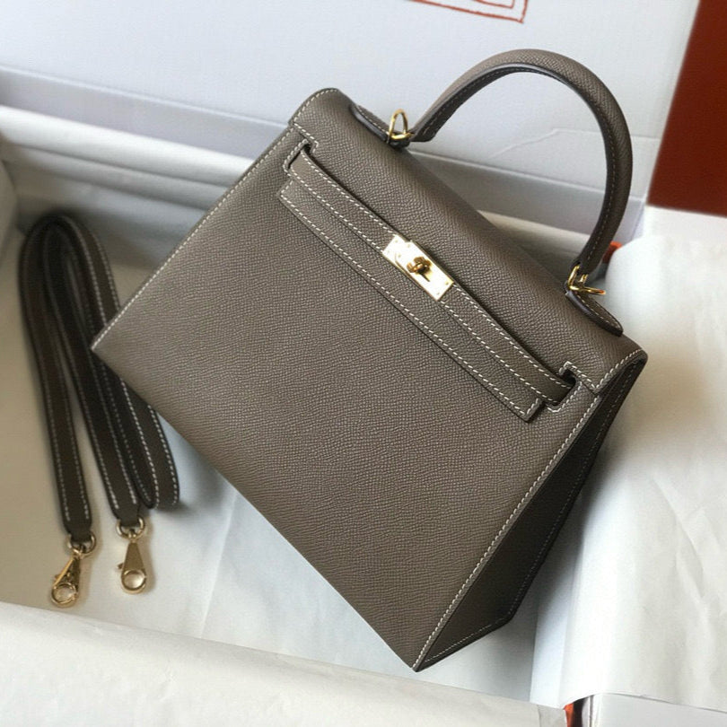 HM KELLY 25 ÉTOUPÉ CUIR EPSOM QUINCAILLERIE DORÉ