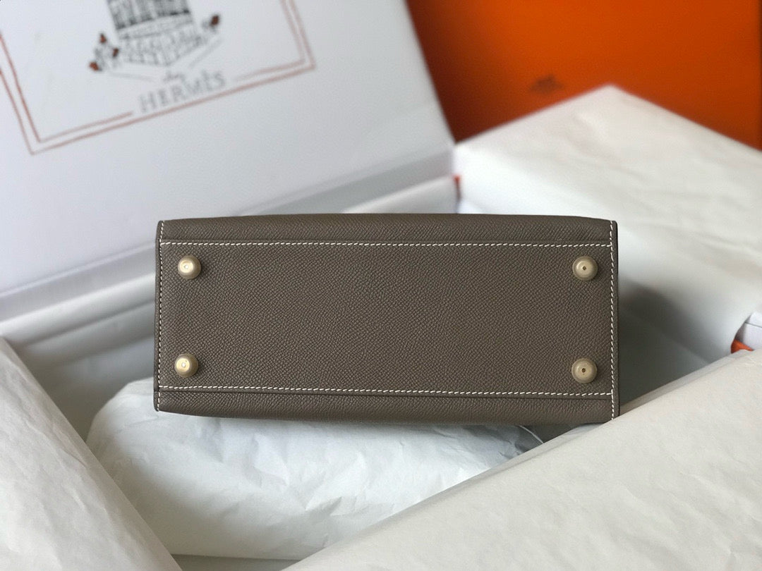 HM KELLY 25 ÉTOUPÉ CUIR EPSOM QUINCAILLERIE DORÉ