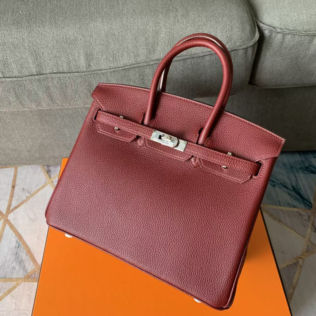 HM BIRKIN 30CM JAM CUIR DE VEAU ACIER ARGENTÉ