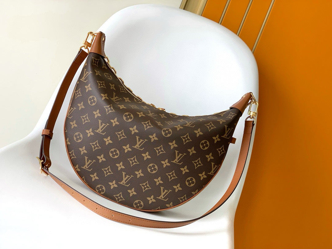 SAC HOBO LOOP LV 38 CM EN TOILE MONOGRAMME MARRON