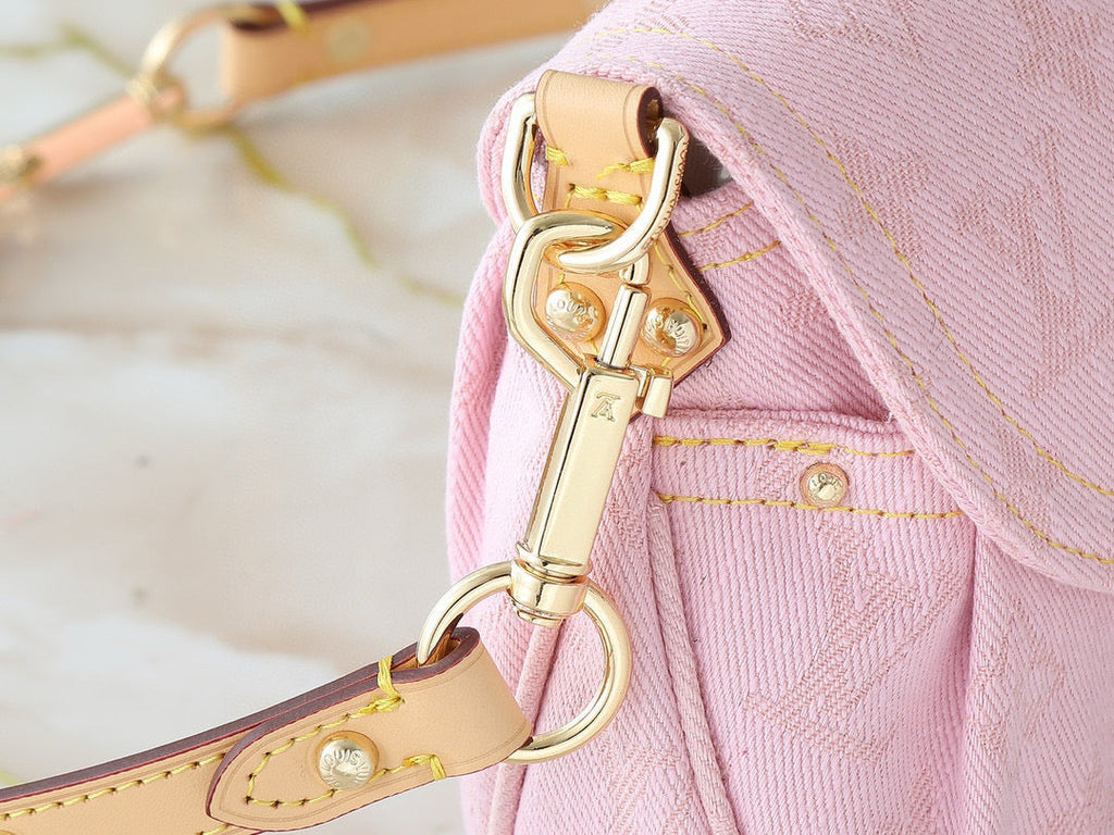 SAC LV SUNSET 27 CM MONOGRAMME ROSE DENIM QUINCAILLERIE DORÉ