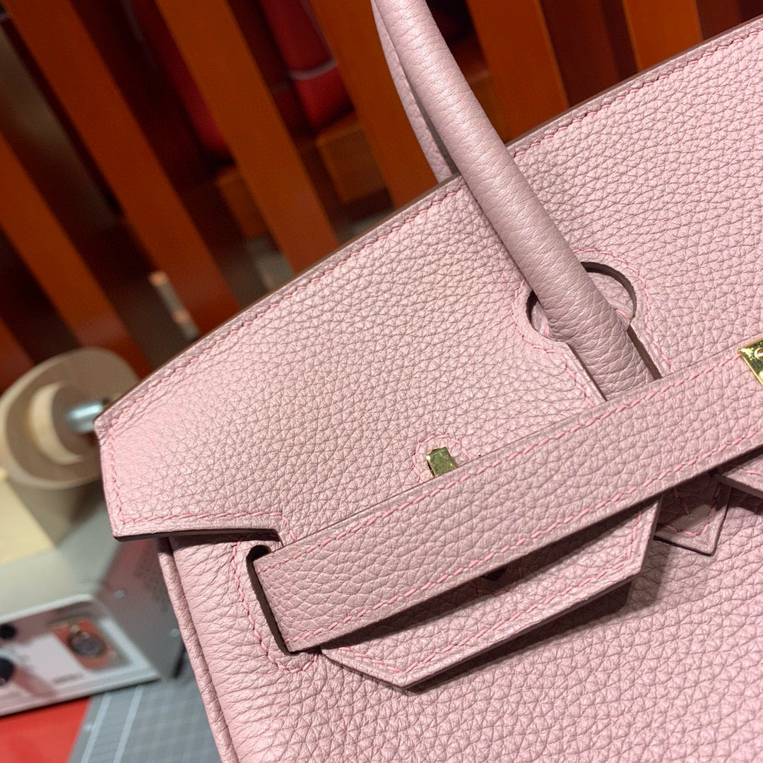 HM BIRKIN 30CM CUIR TOGO ROSE CLAIR QUINCAILLERIE DORÉ