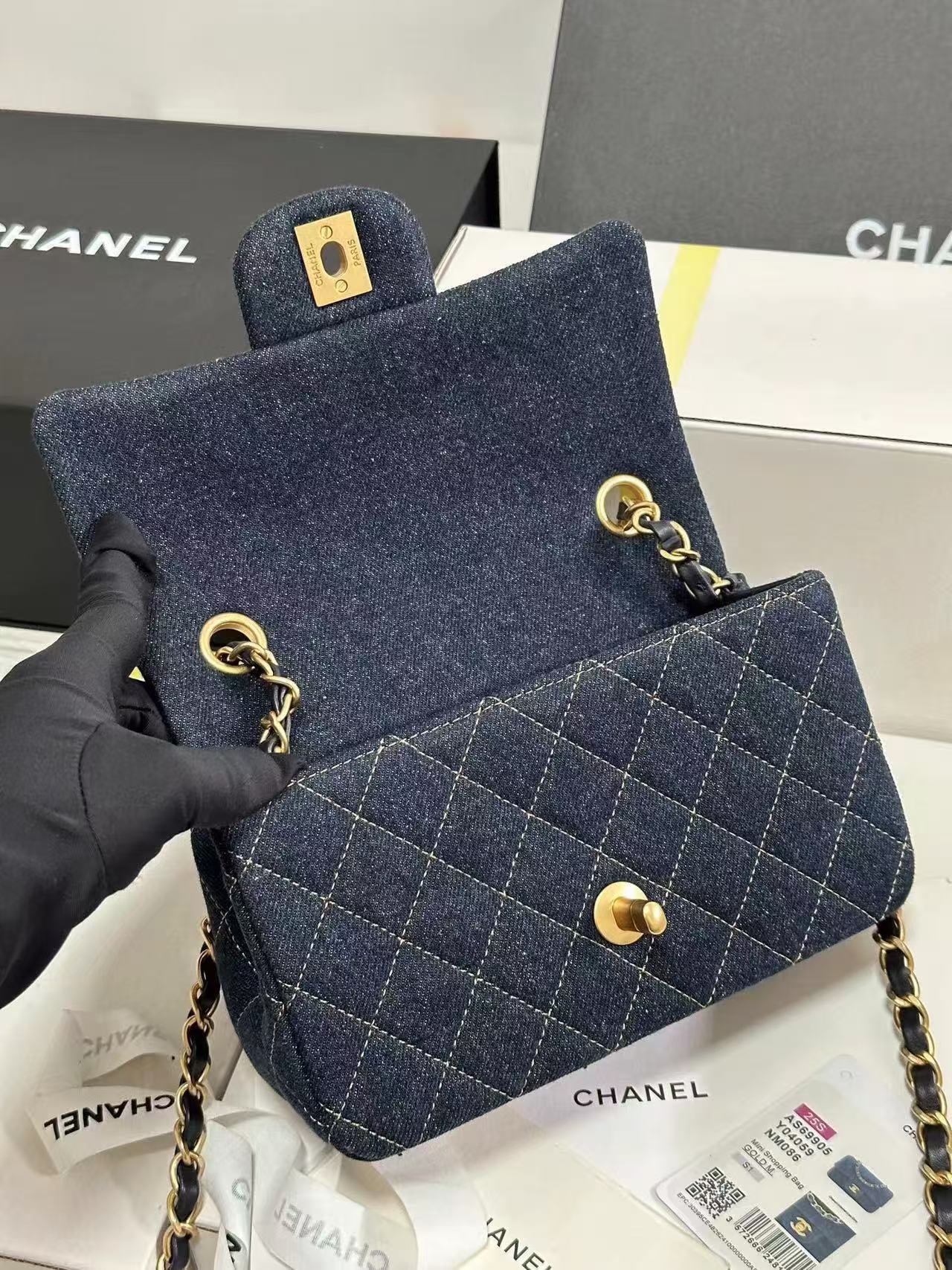 CC 25C DARK BLUE DENIM GOLD HARDWARE