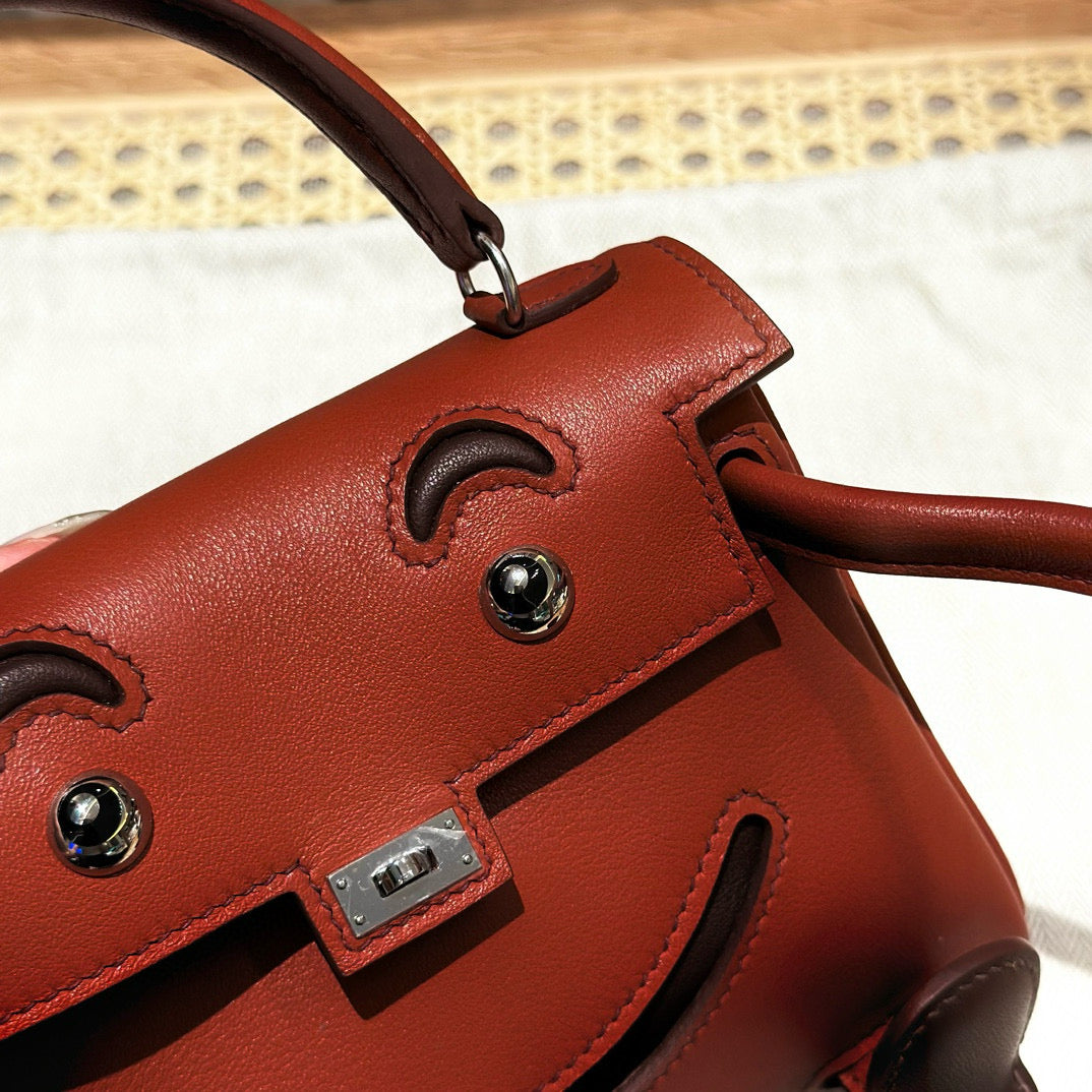 HM KELLY DOLL 16CM BURGUNDY GULLIVER LEATHER