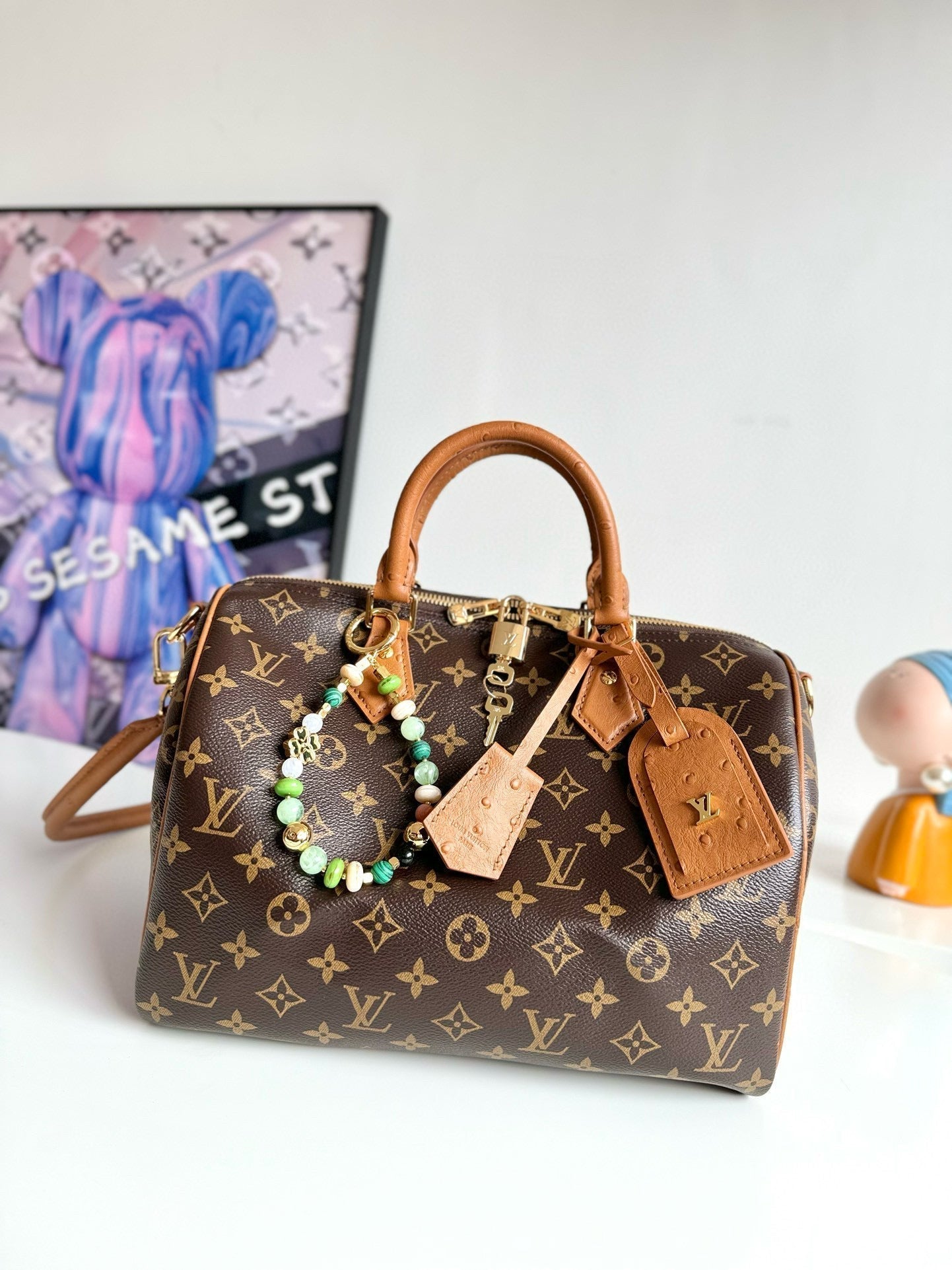 Toile Monogram LV Speedy Soft 30 Boho Marron Quincaillerie Dorée