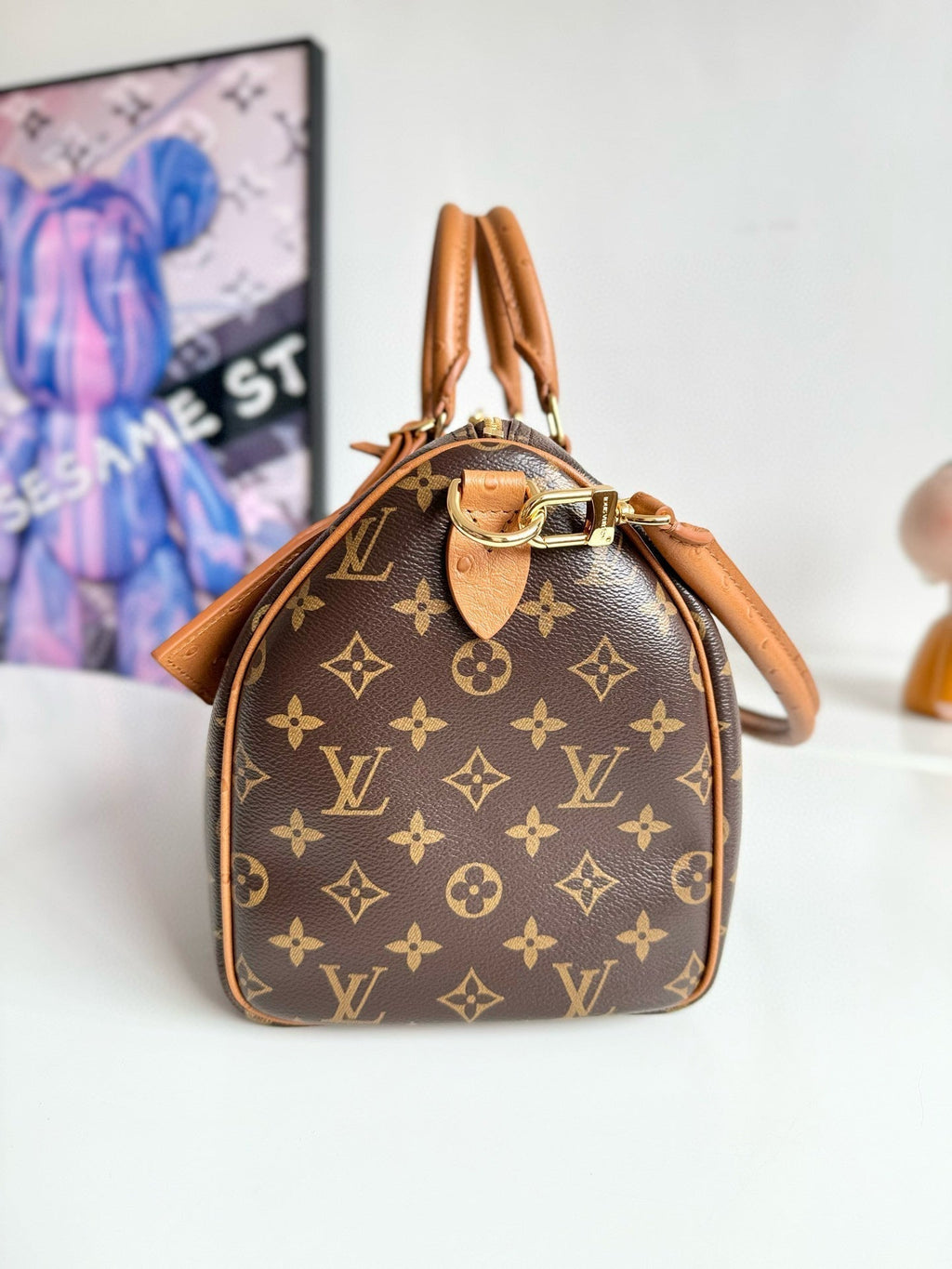 Toile Monogram LV Speedy Soft 30 Boho Marron Quincaillerie Dorée
