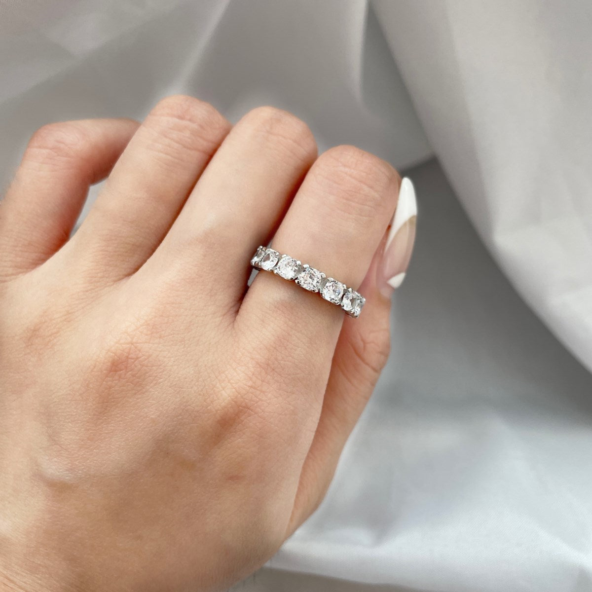 [HOT] Bague de tennis ronde Eternity