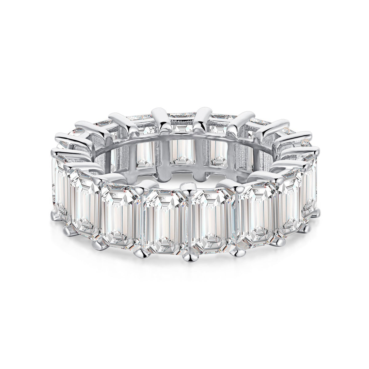 [HOT] Bague tennis élégante taille émeraude de 0,75 carat