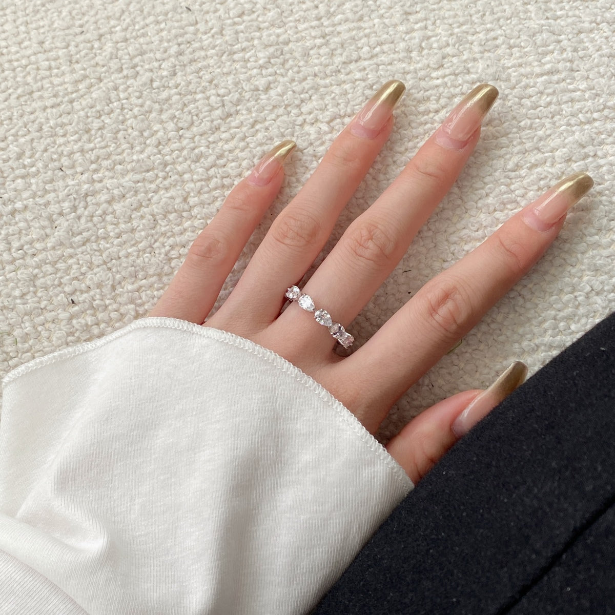 [HOT] Superbe bague de tennis taille poire