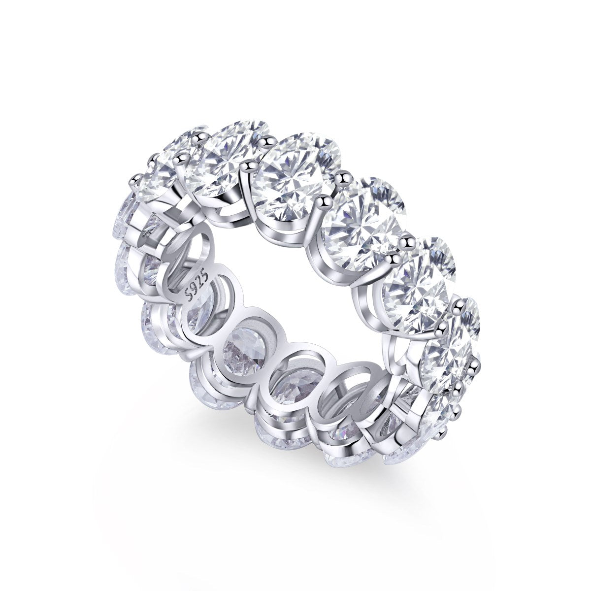 [HOT] Bague de tennis allongée et délicate à taille coussin