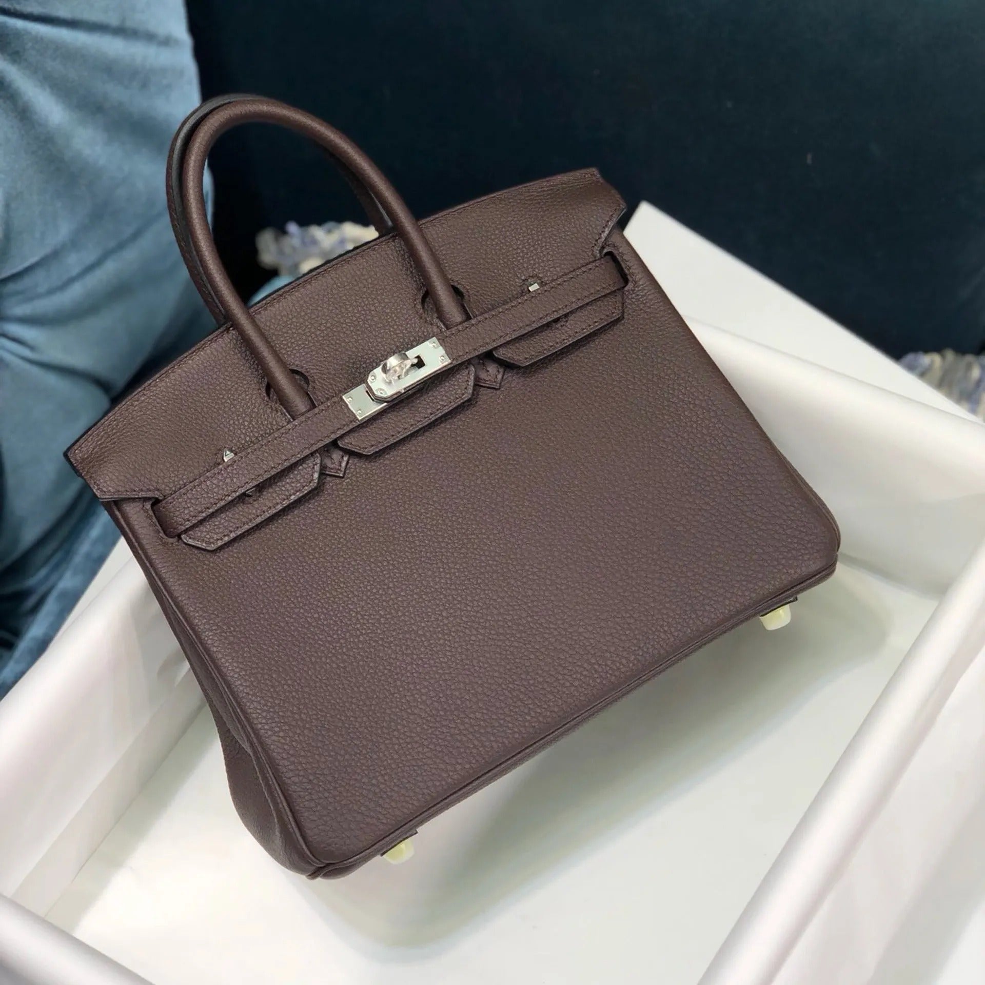 HM BIRKIN CAFE TOGO CUIR QUINCAILLERIE ARGENTÉE