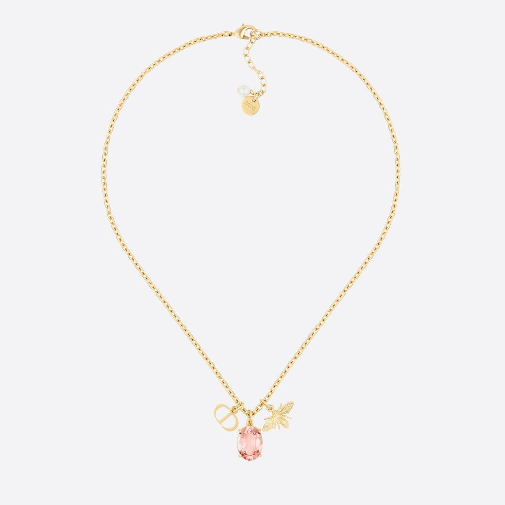 CD GOLD-COLORED METAL WITH WHITE RESIN PEARL NECKLACE