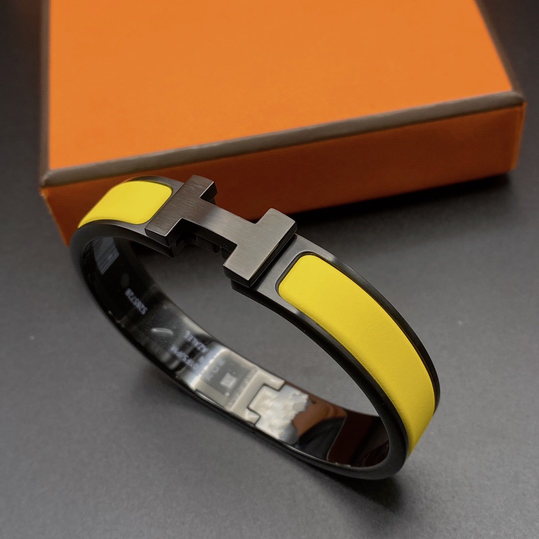 BRACELET CLIC HM SO NOIR JAUNE