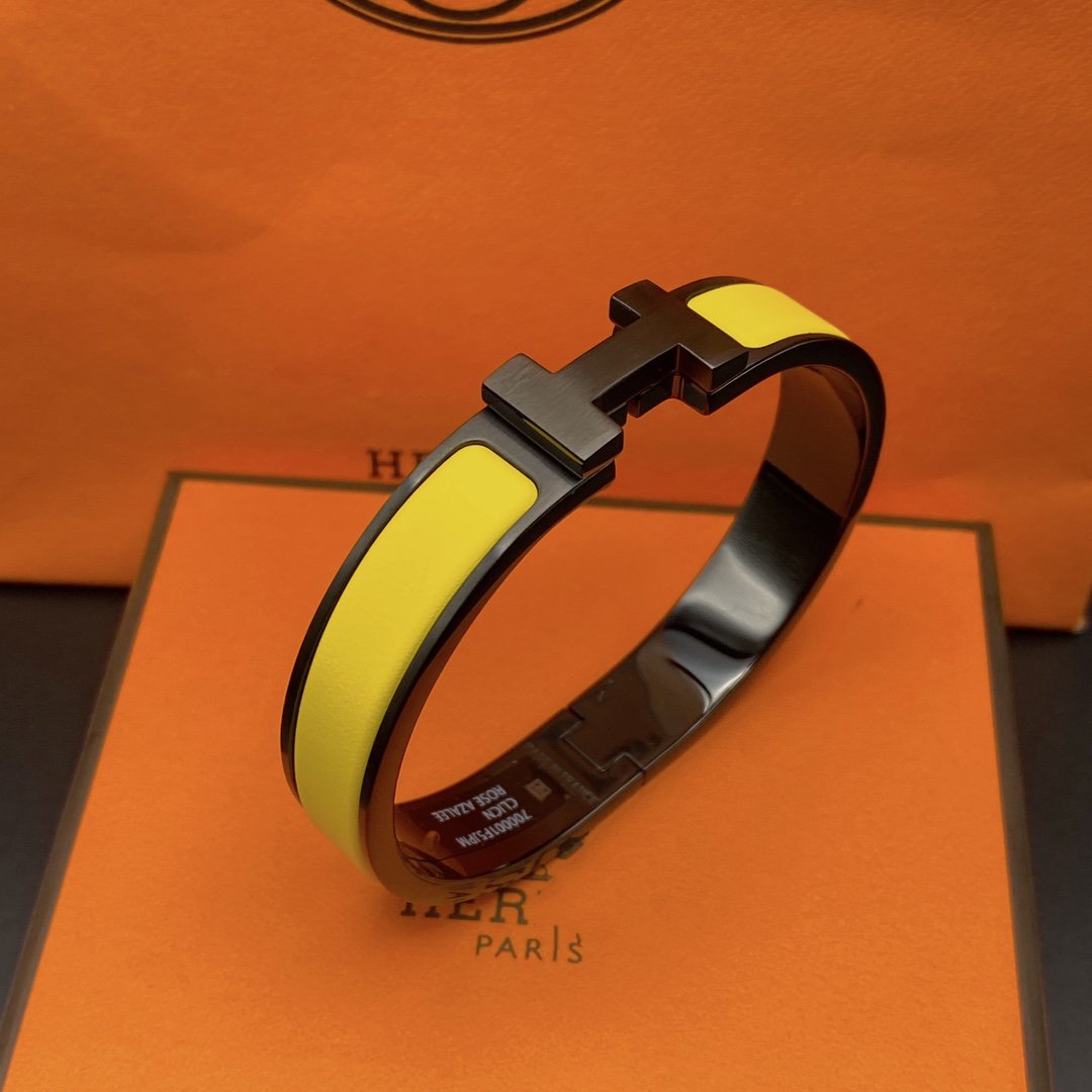 BRACELET CLIC HM SO NOIR JAUNE