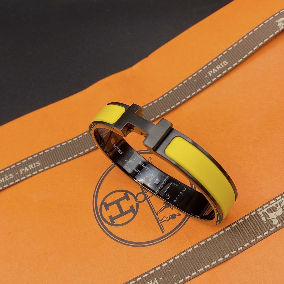 BRACELET CLIC HM SO NOIR JAUNE