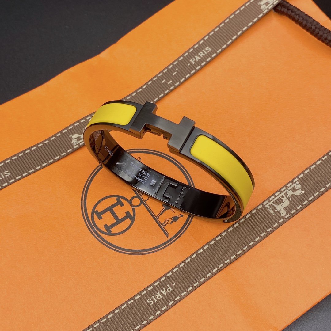 BRACELET CLIC HM SO NOIR JAUNE