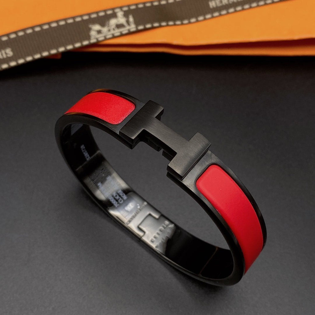 BRACELET CLIC HM SO NOIR ROUGE