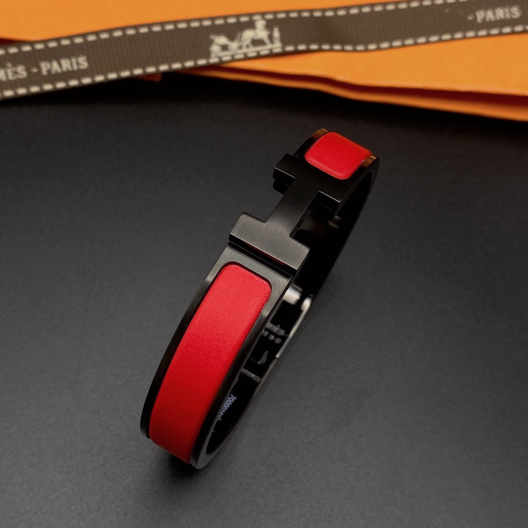 BRACELET CLIC HM SO NOIR ROUGE