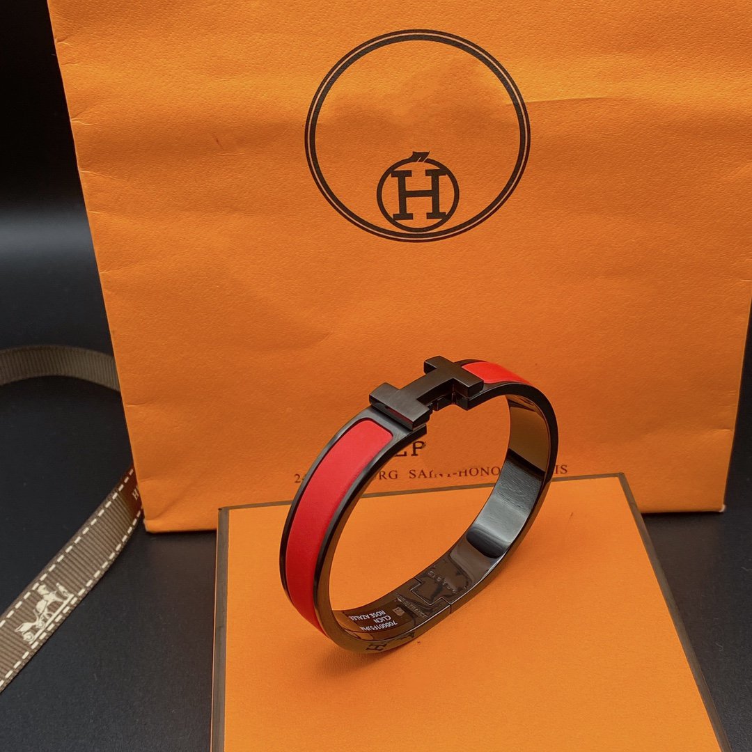 BRACELET CLIC HM SO NOIR ROUGE