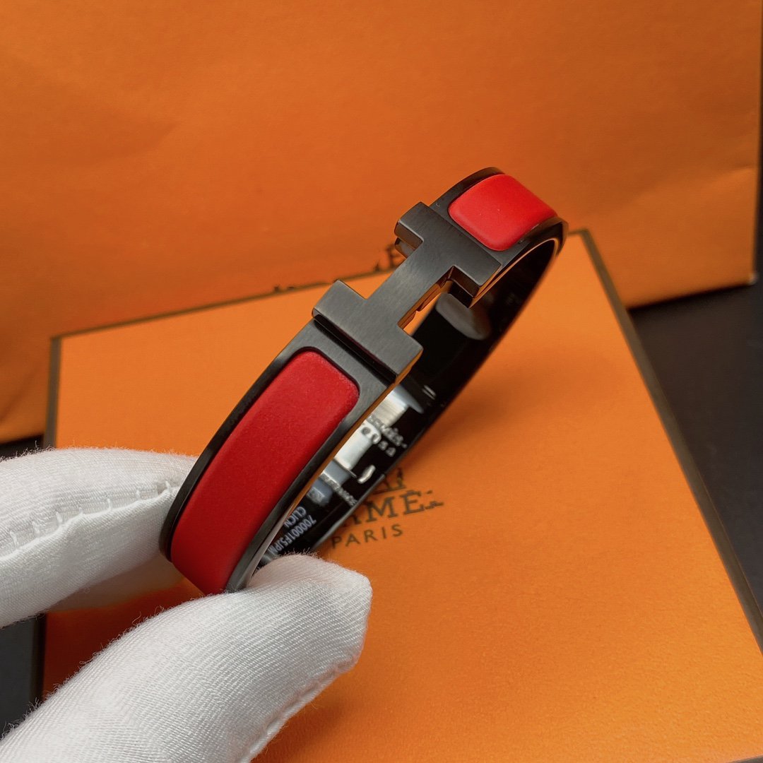 BRACELET CLIC HM SO NOIR ROUGE