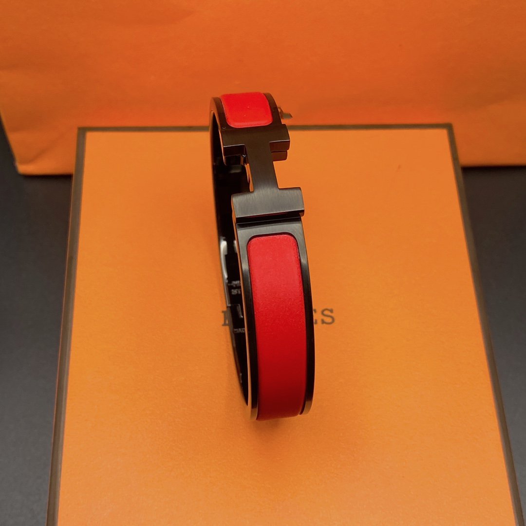 BRACELET CLIC HM SO NOIR ROUGE